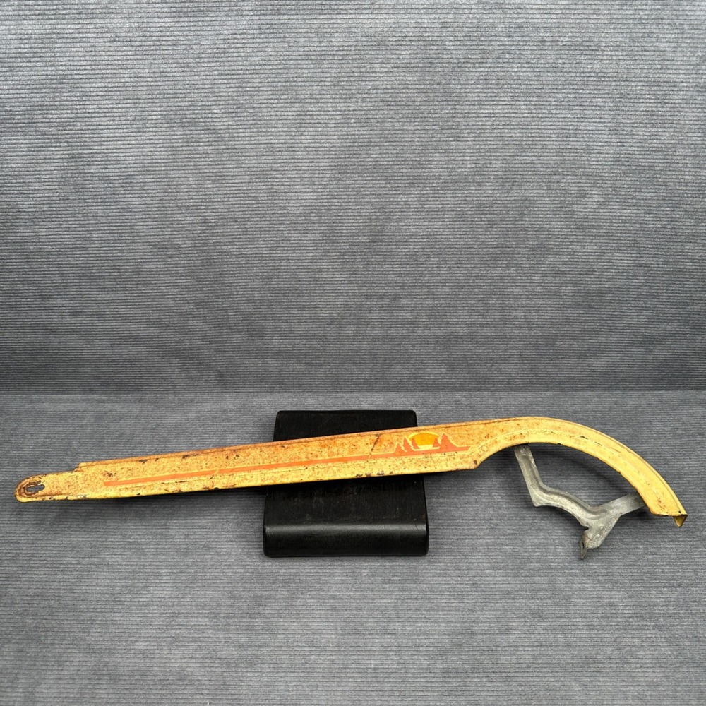 Vintage Metal Bicycle Chain Guard Sunset Graphic Yellow Orange Cruiser Part‎